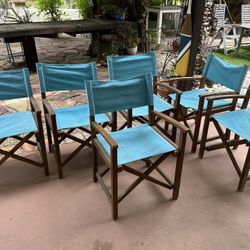 Pier One Outdoor Patio Folding Directors Chairs (6)