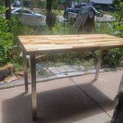 Hardwood butcher block table/desk.