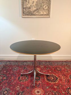 Herman Miller George Nelson 28.5” Round Pedestal Table – Black