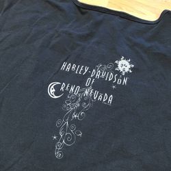 Vintage Harley Davidson 1997 T-shirt Women's Large 90s Sun Moon Eagle Big Logo Reno NV