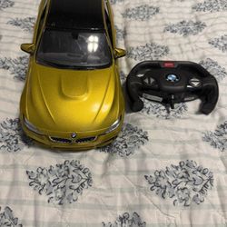BMW M4 Coupe Remote Control Car – Gold – BMW Licensed RC w/ Steering Wheel Controller