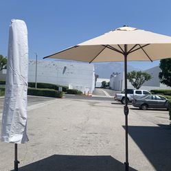 UMBRELLA - Outdoor 9 Feet Aluminum Market Umbrella with Crank and Push Button Tilt - Include umbrella cover- No Base