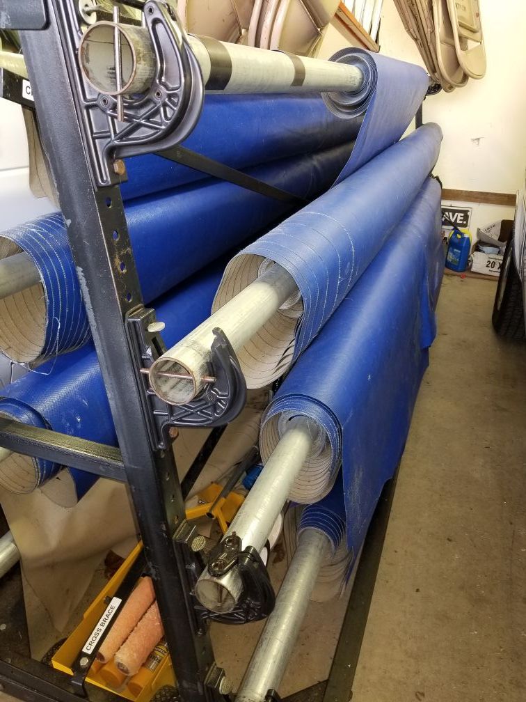 Gym Floor Cover & Mobile Storage Rack - 8 Rollers - REDUCED FOR QUICK SELL!