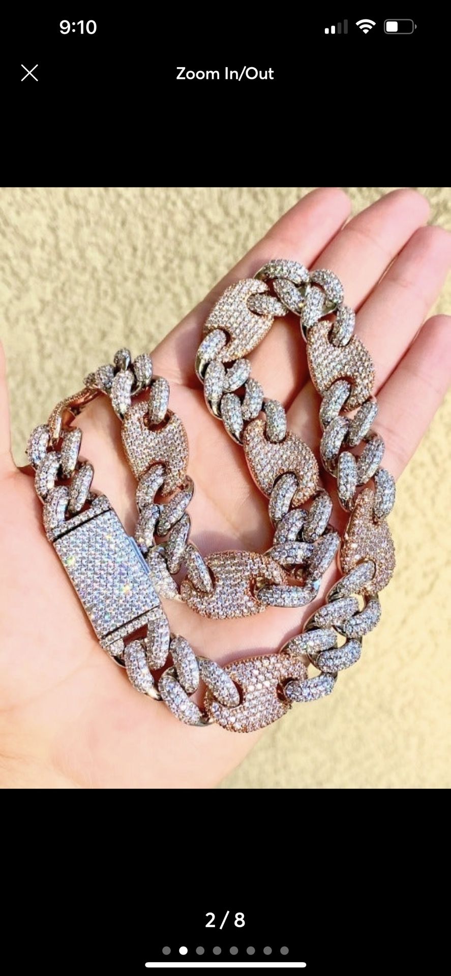 White Gold Rose Gold Filled Cuban Chain With CT’s