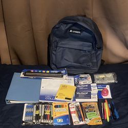 New Blue Everest Backpack + School Supplies – Back-to-School Kit