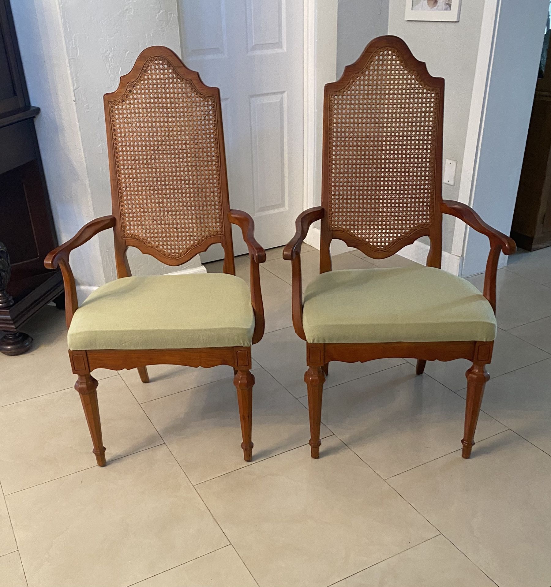 Mid-Century Wood Arm Chairs (2)
