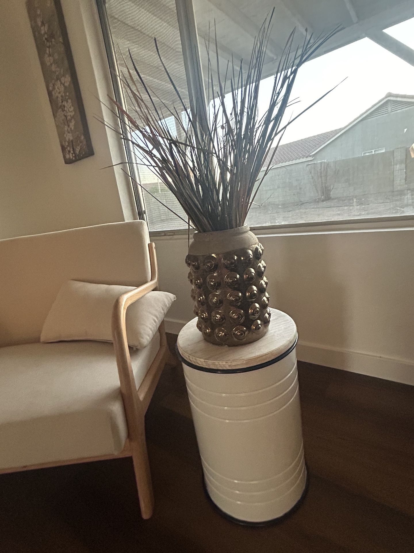 Wooden Chair and Barrel Stands