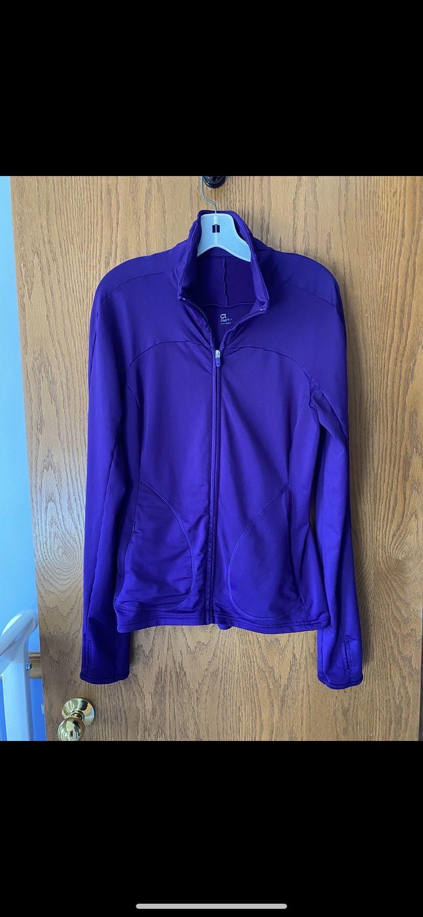 Ladies Purple Size Medium Athletic Zip Up