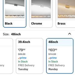 48" Black Bathroom Vanity Light