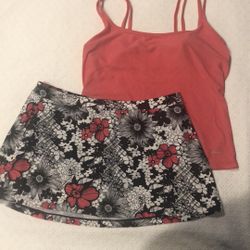 Reebok 2 Pc Tankini skort Bathing Suit