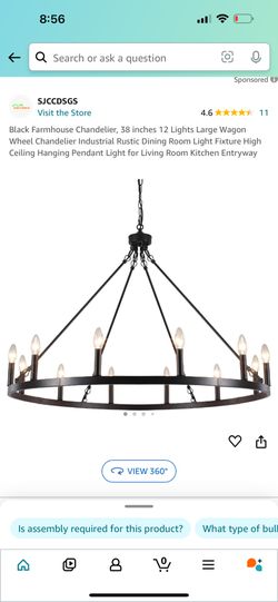 Farmhouse Chandelier 38 Inches