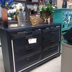 Beautiful Black Dresser With Mirror Accents