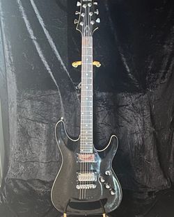 Black Electric Guitar with Dual Humbuckers