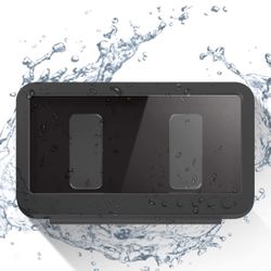 New-7.5inchx4.5inch（Black) Shower Phone Holder Bathroom,Newly Upgraded, Waterproof,Rotatable