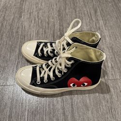 converse cdg black high top sneakers unisex 