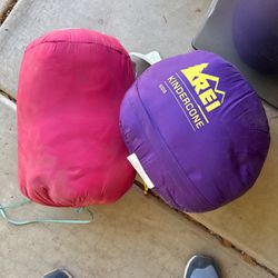 REI Pink and Purple Kindercone Sleeping Bags