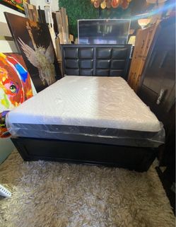 Queen Bed Frame and Mattress