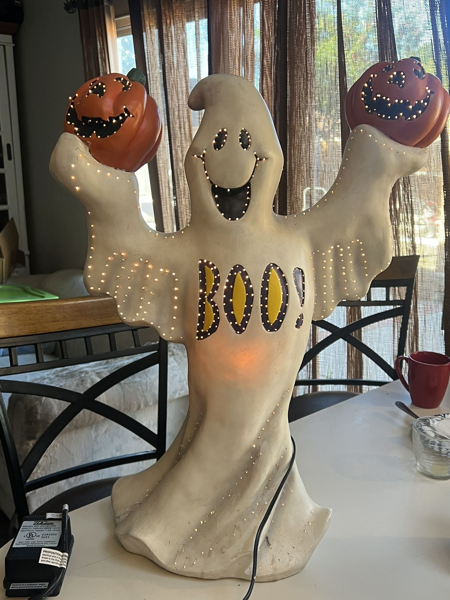 Vintage LIGHT UP COLOR CHANGING FIBER OPTIC HALLOWEEN GHOST W/BOX