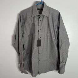 Ermenegildo Zegna Button Down Shirt Mens Large Grey