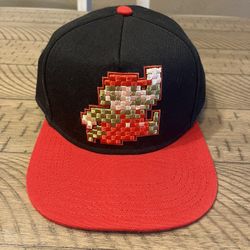 Super Mario Bros Nintendo NES Pixel Black Snapback Hat Baseball Cap 