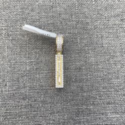 Charm 10k Yellow Gold With Round And Bugget Diamonds 