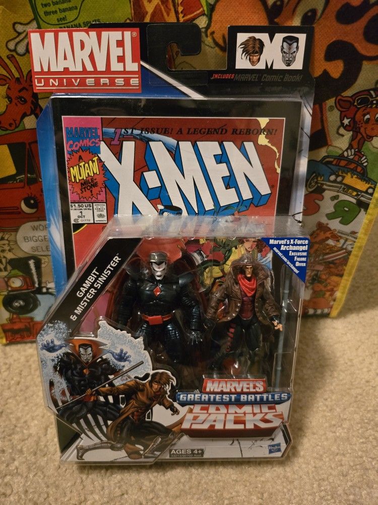 Marvel Universe 3.75" Gambit & Mister Sinister Comic Pack 2011 X-Men