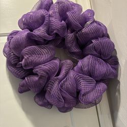 31” Purple Poofy Christmas Wreath