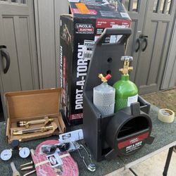 Lincoln Electric Port-A-Torch Kit with Oxygen and Acetylene Tanks for Cutting Welding and Brazing