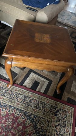 Coffee table: 27”x27”wide, And 22”H