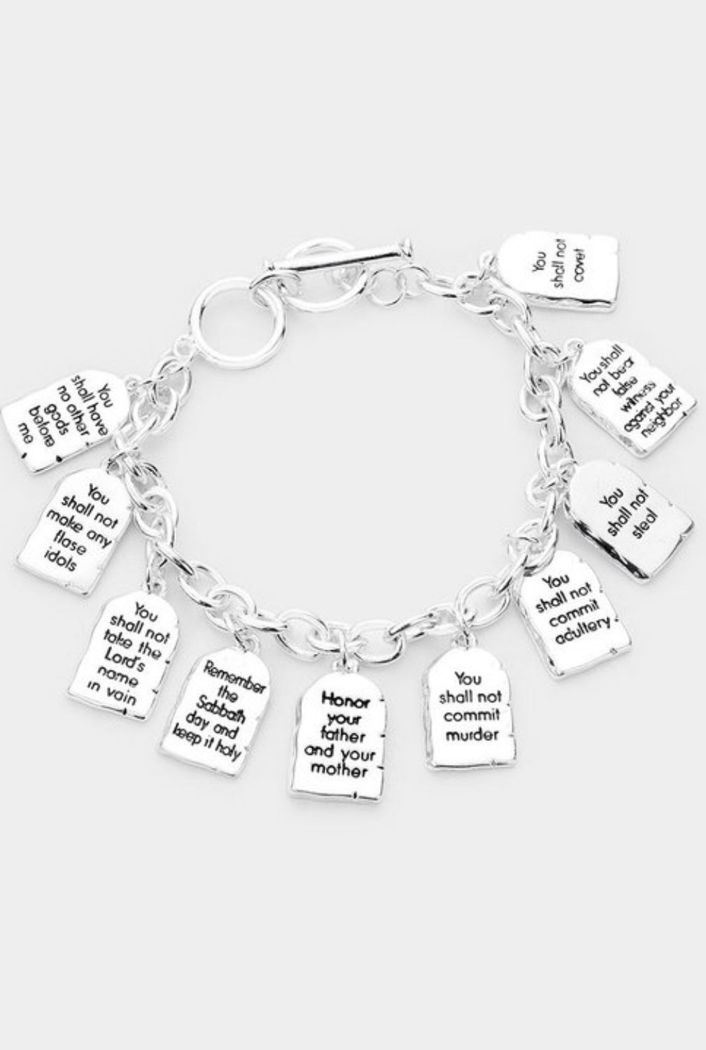 Ten Commandment Silver Bracelet 
