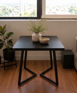 Like-New Modern Black Dining Table | Excellent Condition | Seats 2-4