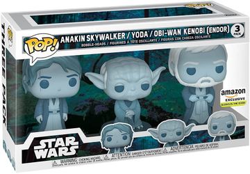 Funko Pop! Star Wars: Force Ghost Anakin Skywalker, Yoda and Obi-Wan Kenobi - Exclusive