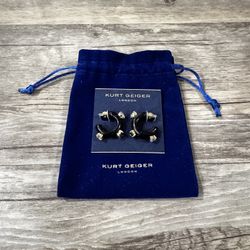 Rainbow Heart Stone Black Huggie Hoop Earrings