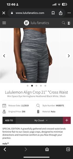 Lululemon Leggings / Tights / activewear Heathered Black White / Black Leggings Size 2 