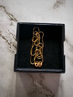 Gold-Tone 69 Pendant Box Chain Necklace