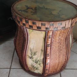 Ratan Side Table. Storage Table 