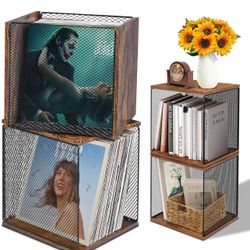 2 Cubes of Vinyl Record Storage, Premium Wooden R(33)