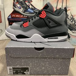 Jordan 4 Retro Infrared Shoes Brand New Size 9.5  DH6927-061