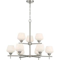 Minka-Lavery Camrin 9 Light 31 inch Brushed Nickel Chandelier Ceiling Light 2179-84