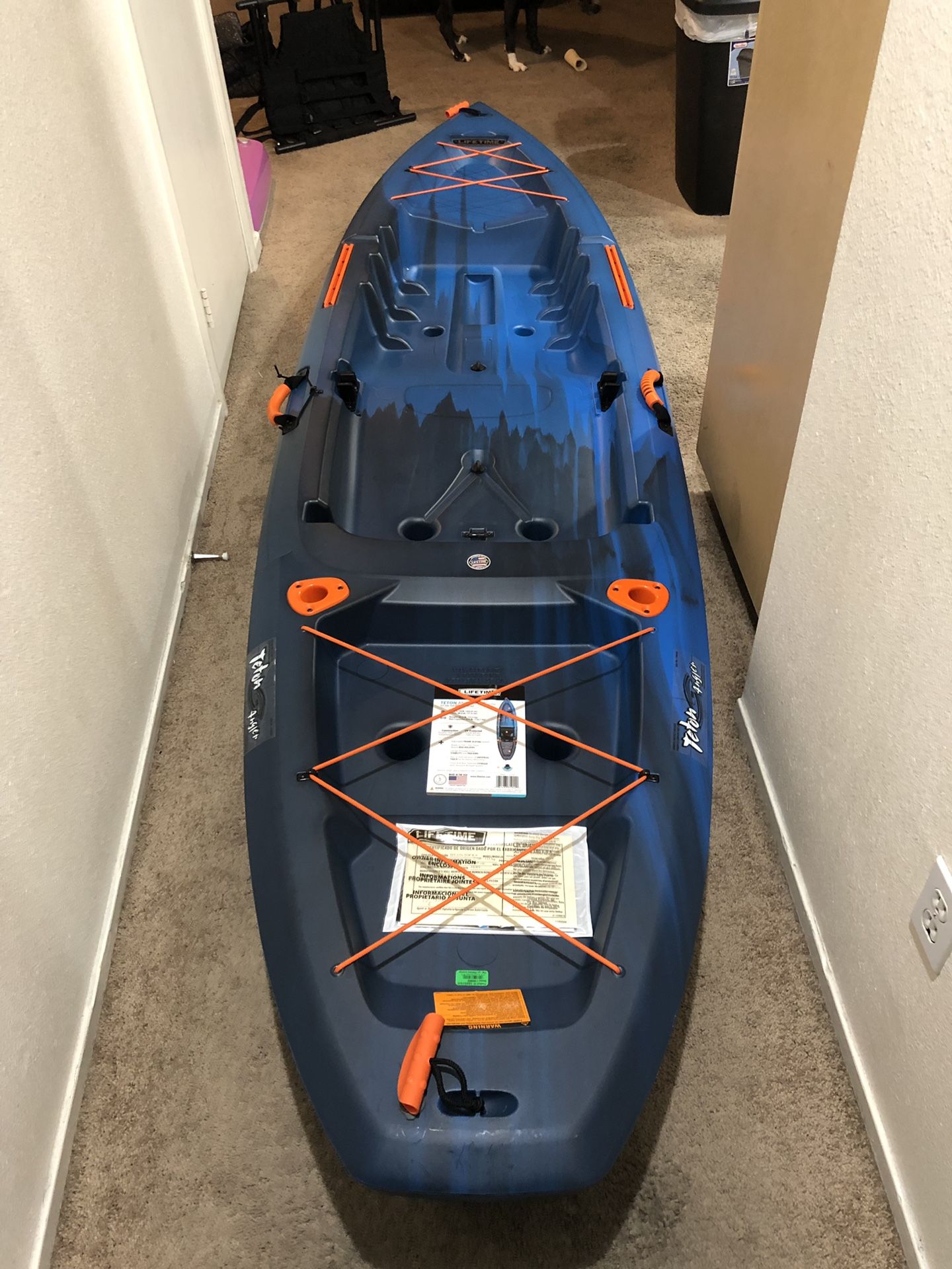 Brand new Lifetime Teton Angler 100 fishing kayak