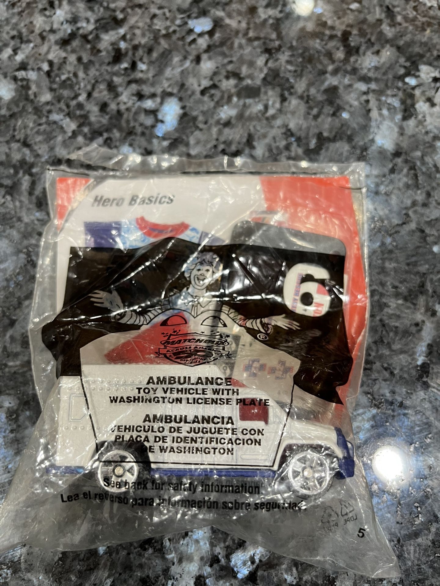 Toy 2002 McDonald’s Matchbox “Ambulance” never opened.   Factory sealed.  Smoke free home 