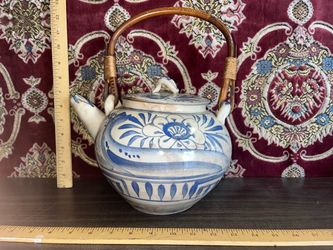 Large Antique Chinese Hand Painted Teapot