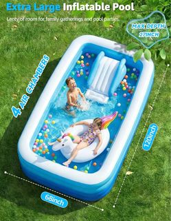 120-inch thick 4-layer inflatable pool for children and adults