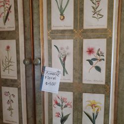 Beautiful Armoire With Floral Decoration