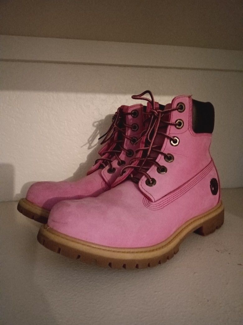 Hot Pink Breast cancer limited Edition Waterproof Timberlands