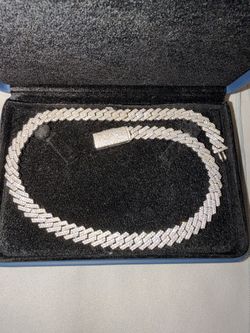 2 Row 12mm 20” Prong Cuban link 14k Chain