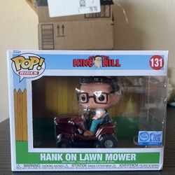 NEW IN HAND EXCLUSIVE Hank Hill on Lawn Mower Funko Pop RIDE #131 King of Hill