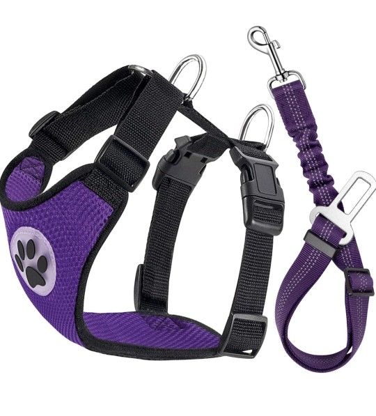 Lukovee Dog Safety Vest Harness With Seatbelt