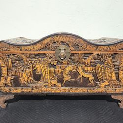 Chinese Carved Camphor Wood Chest
