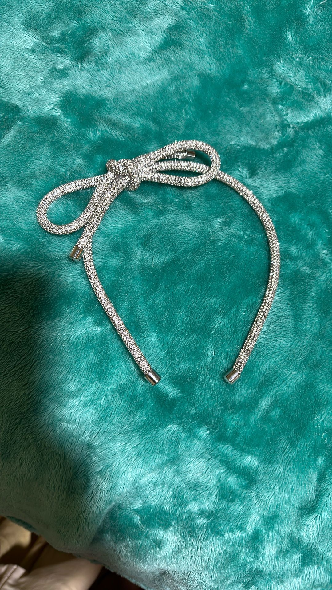 Silver Sparkly Bow Headband